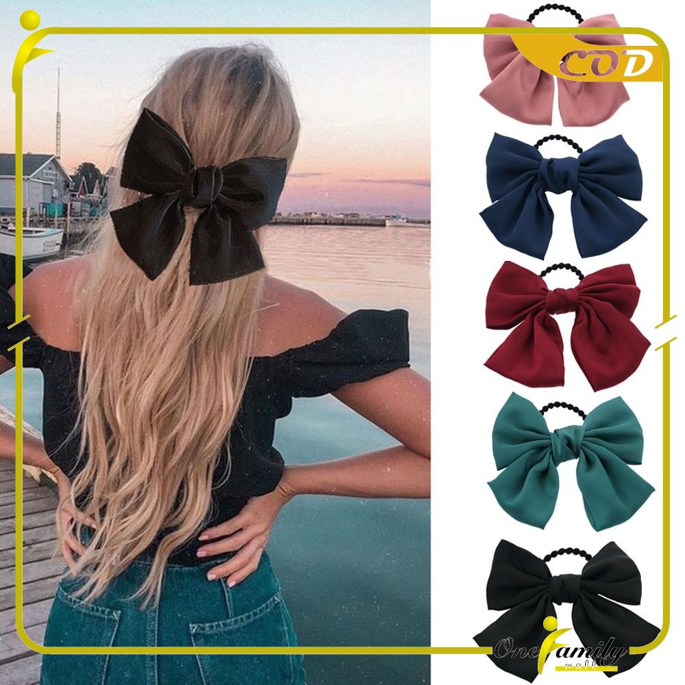 ONE-C160 Ikat Rambut Pita Besar Kuncir Rambut Hairband Aksesoris Wanita