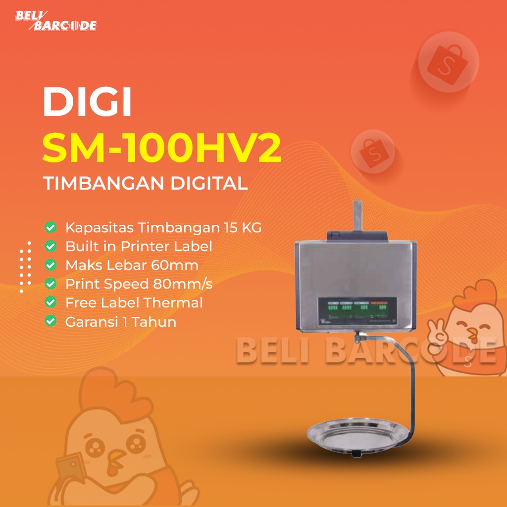 DIGI SM-100H V2 Timbangan Digital - Print Label Harga | Digital Scales