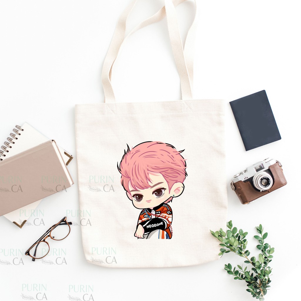 Tote bag Kanvas Gambar Kpop NCT127 Cartoon