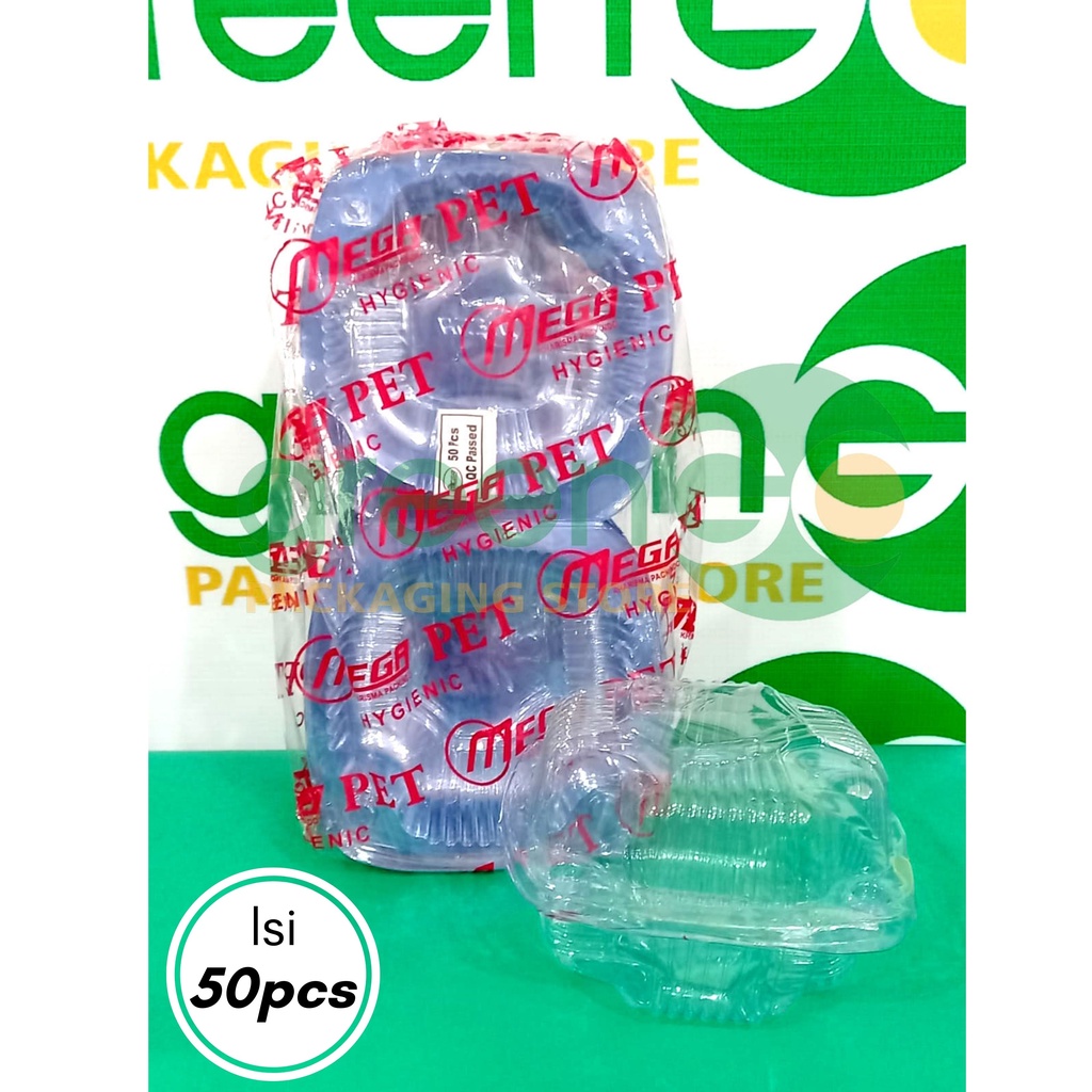 MIKA BURGER BENING MEGA ISI 50 PCS MIKA HB HAMBURGER DONAT TRANSPARAN MIKA PLASTIK KENTANG SALAD MUR