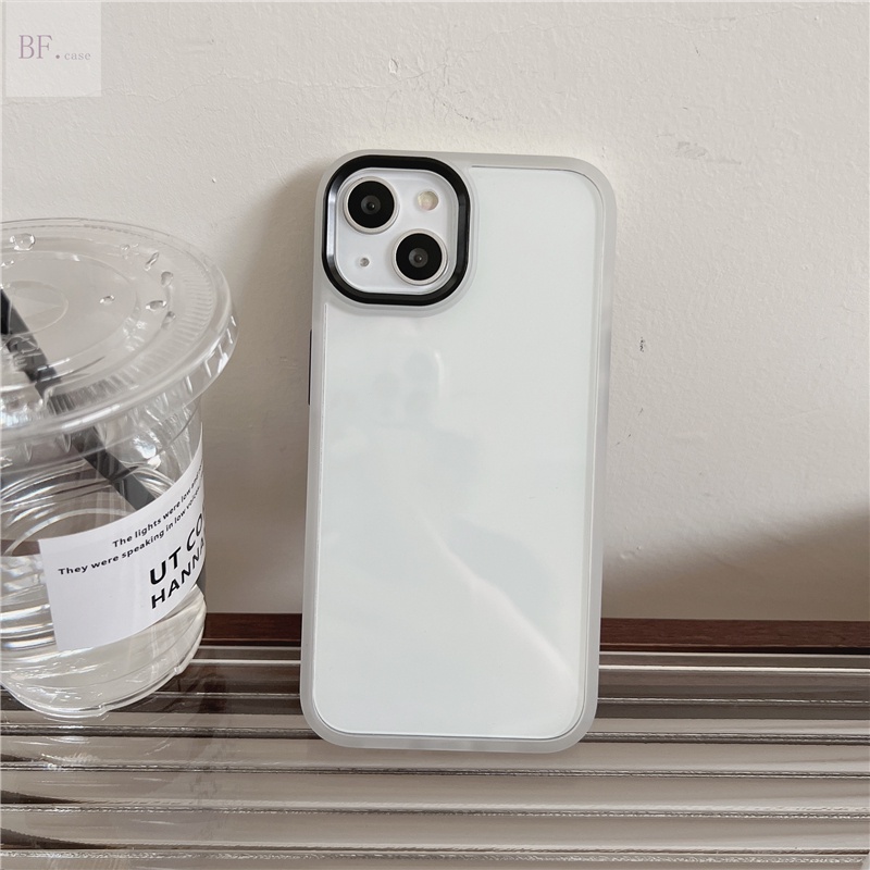 Hard Case Akrilik Transparan Frame Metal Proteksi Lensa Untuk Iphone 14pro 14plus 14promax 14