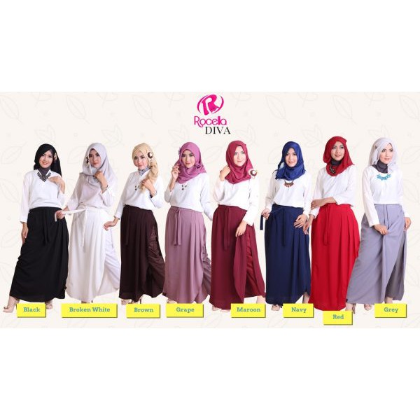 Rok Celana Wanita banyak warna Rocella Diva