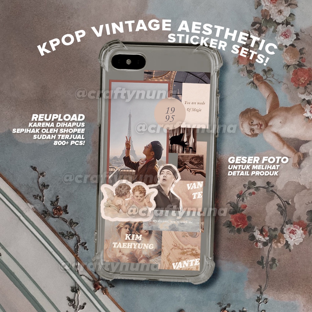 (BT-003) BTS VINTAGE AESTHETIC STICKER SET by Crafty Nuna stiker case hp 90s 80s estetik deco laptop