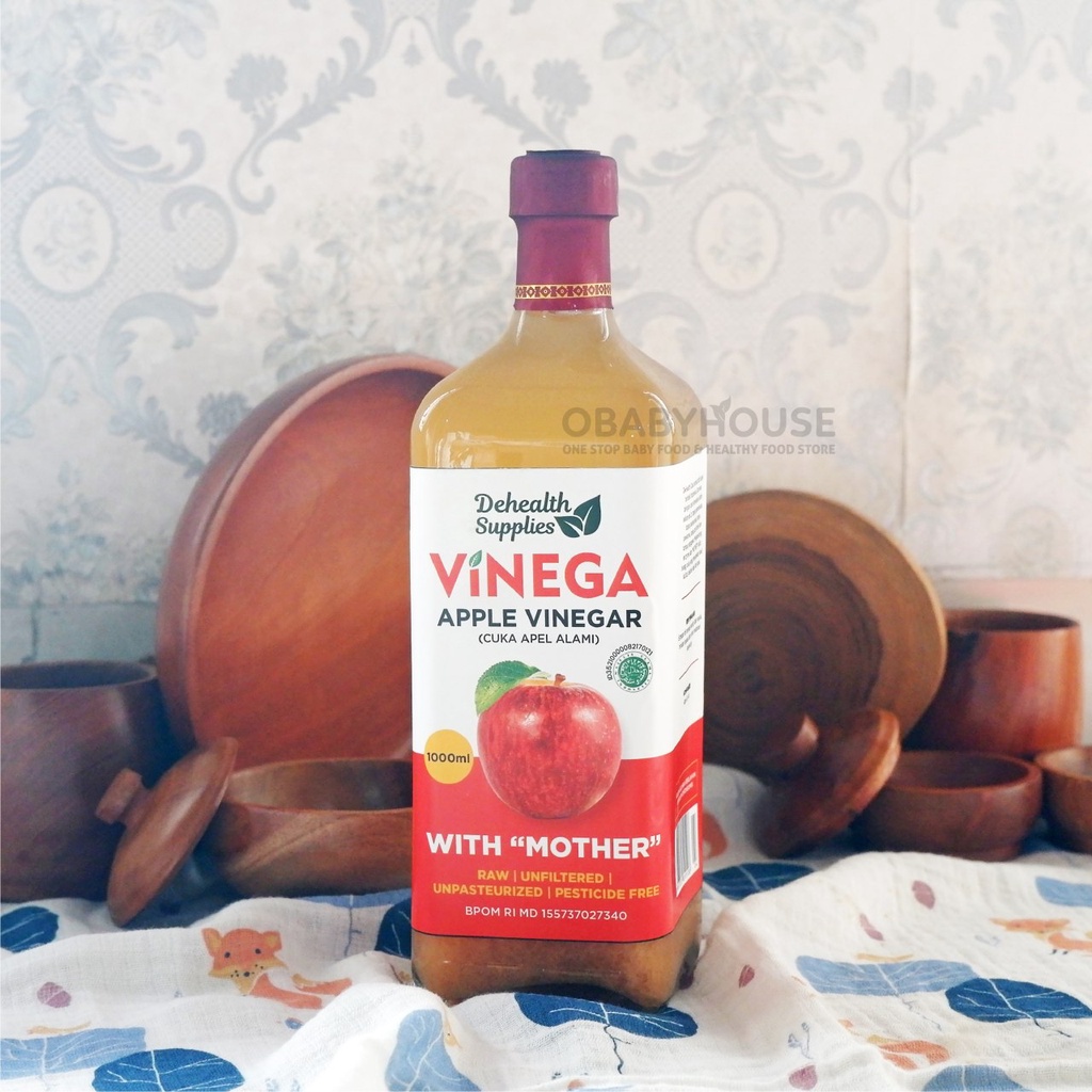 Dehealth Supplies Vinega Apple Finegar (Botol Kaca) 1000 ml