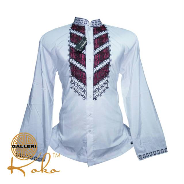 Baju koko preview infinite itang yunasz lengan panjang putih