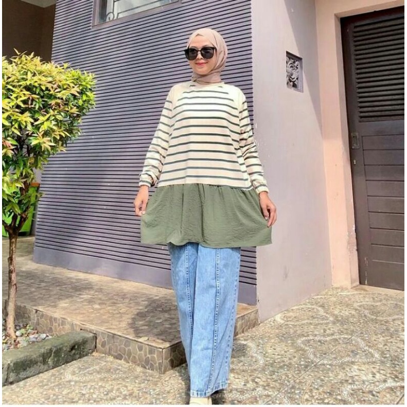 Tunik motif garis