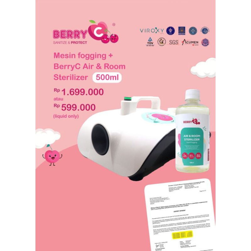 Berry C BerryC Air &amp; Room Sterilizer 500ml Cairan Fogging Disinfektan