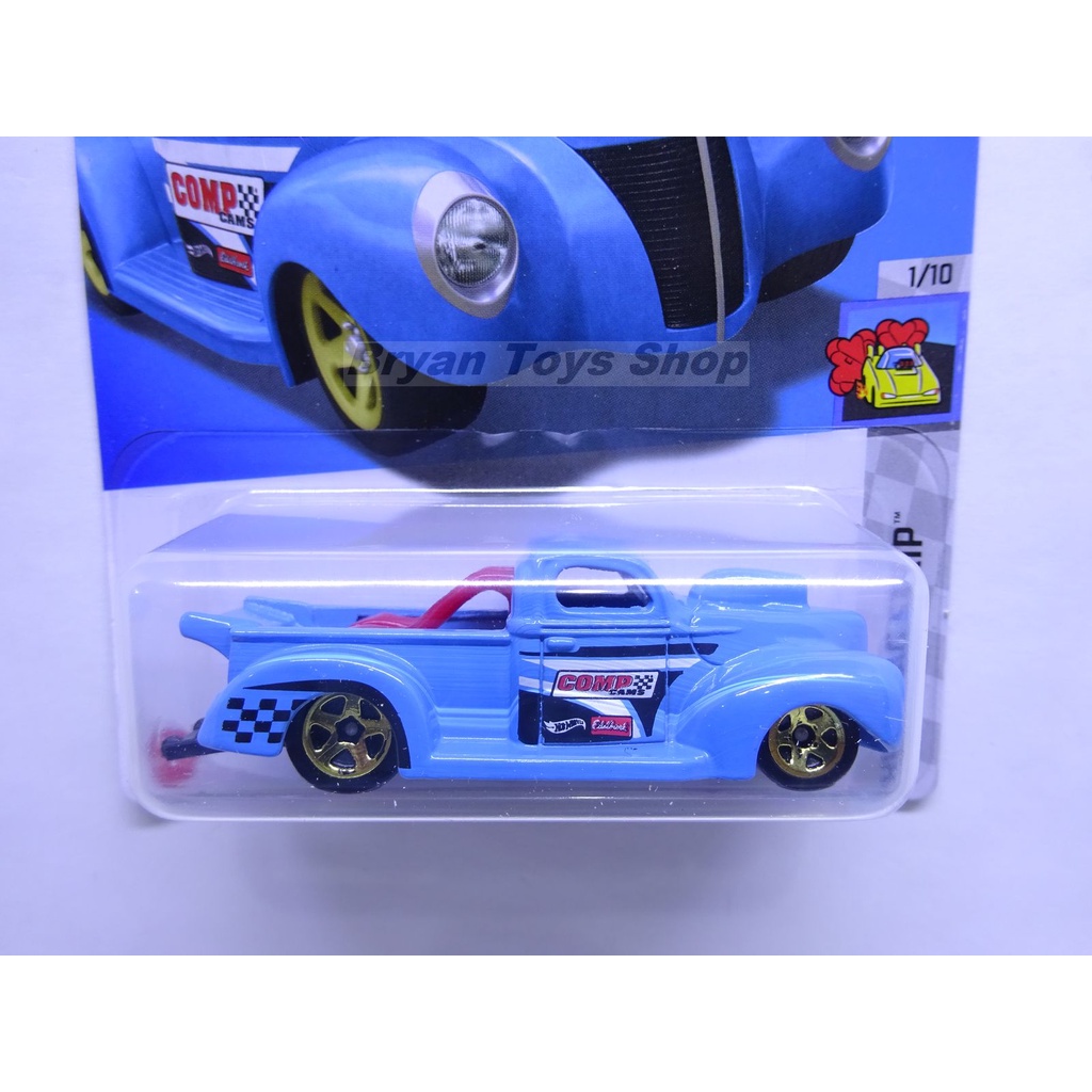 Hot Wheels 40 Ford pickup Biru Muda Velg Gold