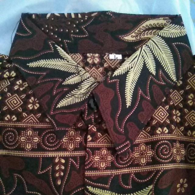 Cod Batikn Pria Lengan Panjang Size M L Xl Xxl Kemeja Batik Pria Motif Kenari Mulia Jaya Batik