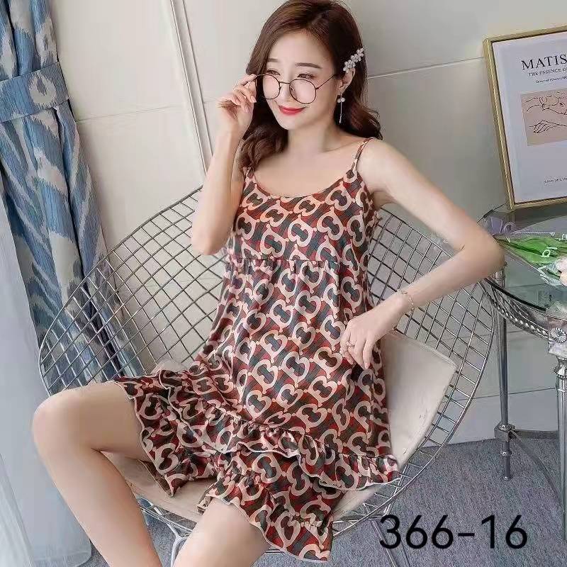 SET BAJU TIDUR WANITA + CELANA KARAKTER LUCU SATIN SNC-SNC COLOUR ABJAD B