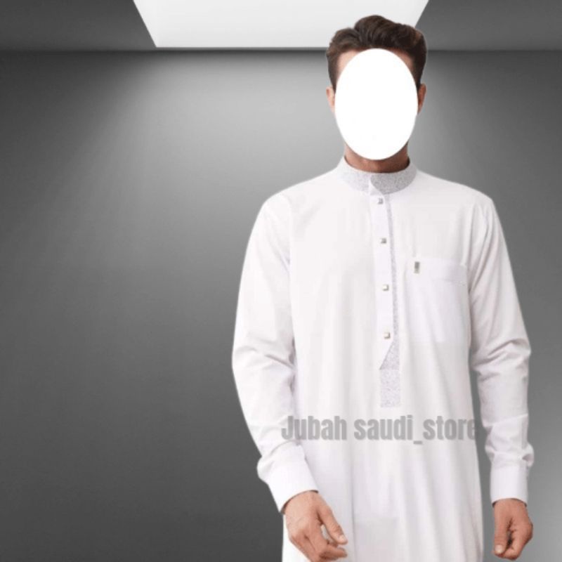 JUBAH AL RAZ PUTIH/KOMBINASI BORDIR/JUBHA SAUDI