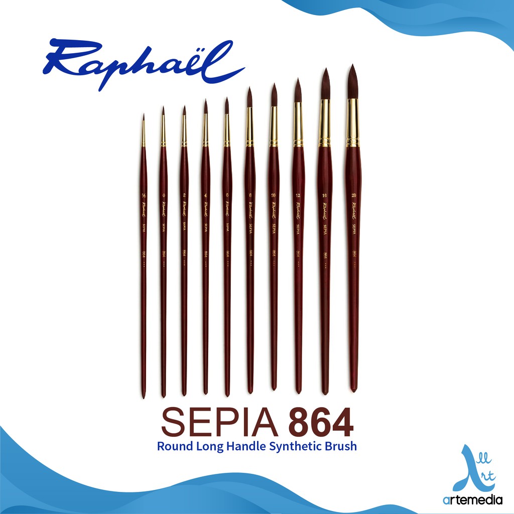 

Raphael 864 Round Sepia Acryl Synthetic Brush Long Handle