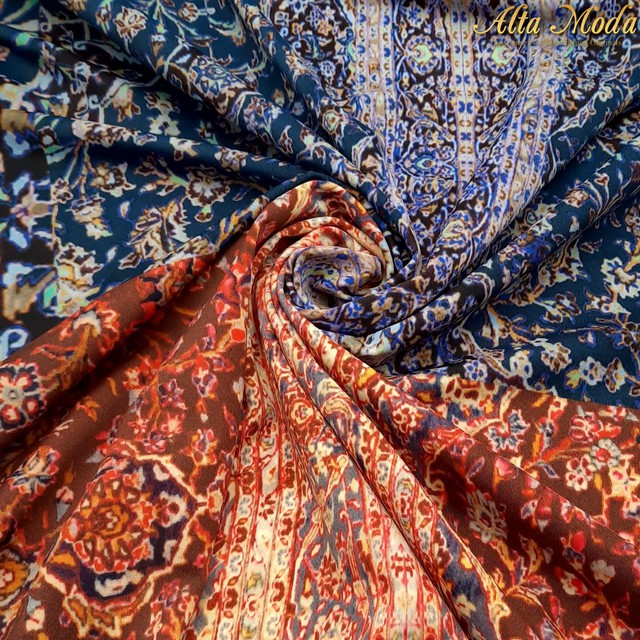 

Alta Moda Fancy Printed Stretch Abstract 70's Earth Blue Lava Red (2M)