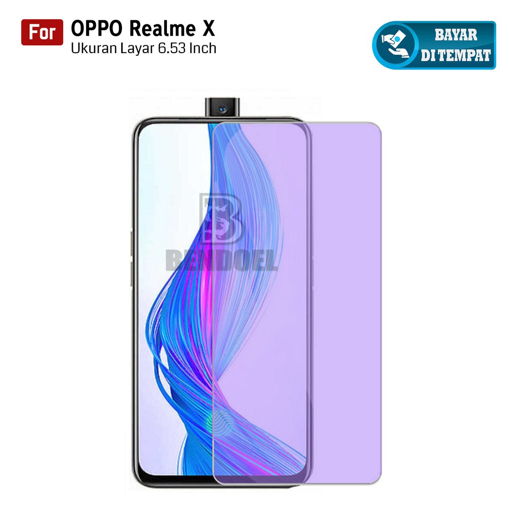 Anti Blue Light Tempered Glass for Oppo Realme X | Premium 9H Anti Radiasi UV Blue Ray Screen Protec