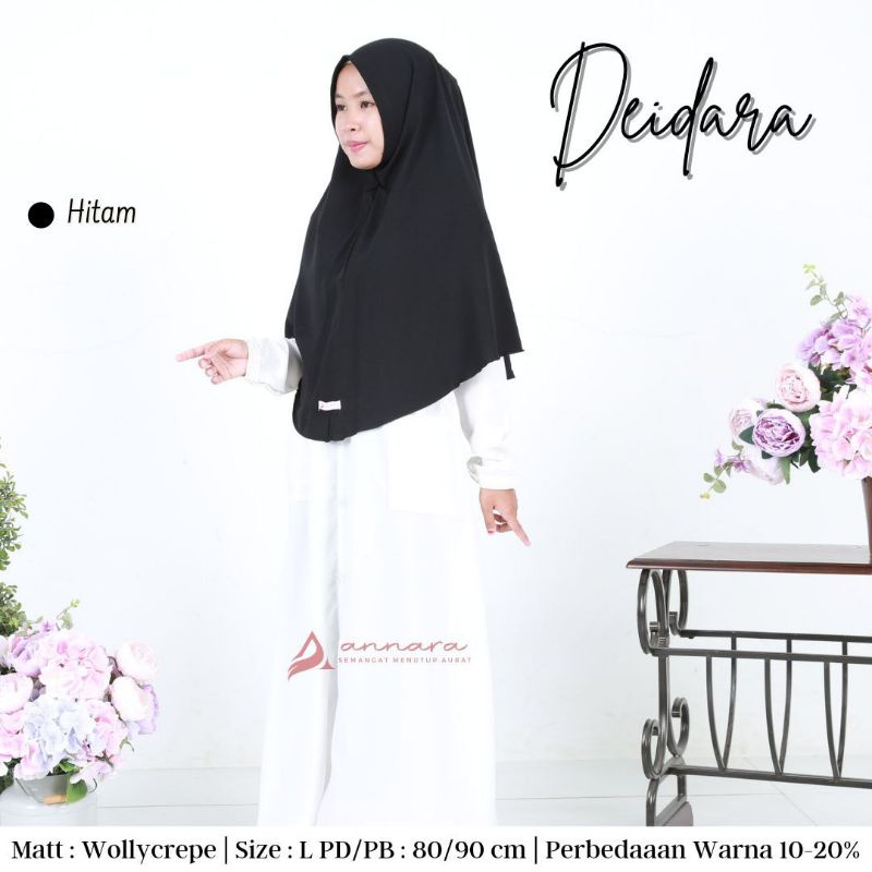 size L | khimar wollycrepe nonpad Annara hijab instan Deidara by Annara