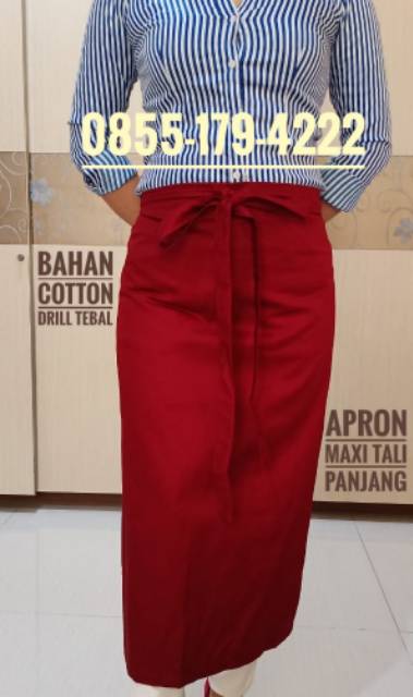 Celemek Apron Cotton Half Maxi Hitam Harga Murah Mutu Prima