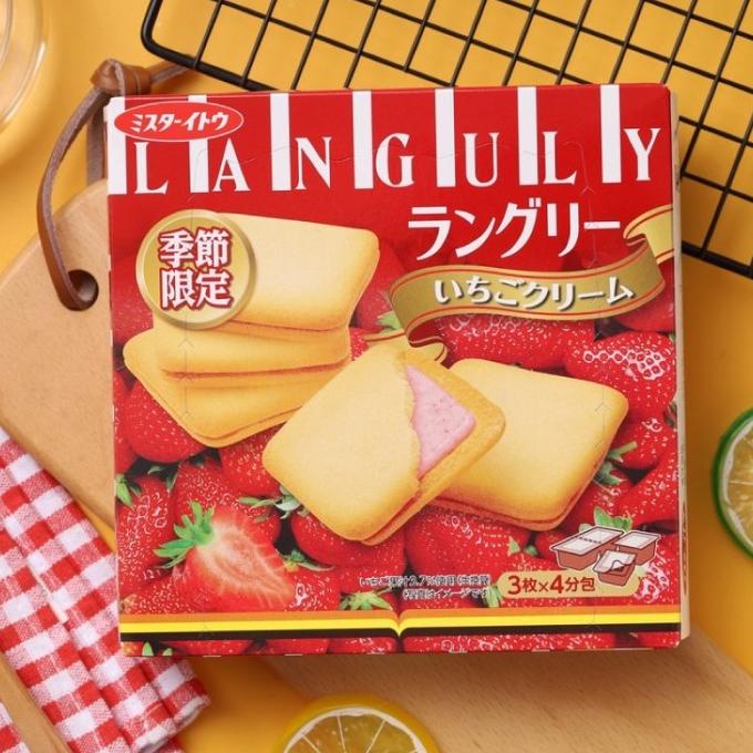 

Mr Ito Languly Strawberry Cream Sandwich - Snack Jepang - Cemilan Impo