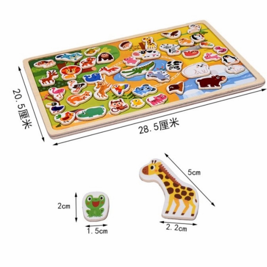 MOMBABY1 Magnetic 3D Puzzle Hewan dan Transportasi / Mainan Papan Magnet Anak