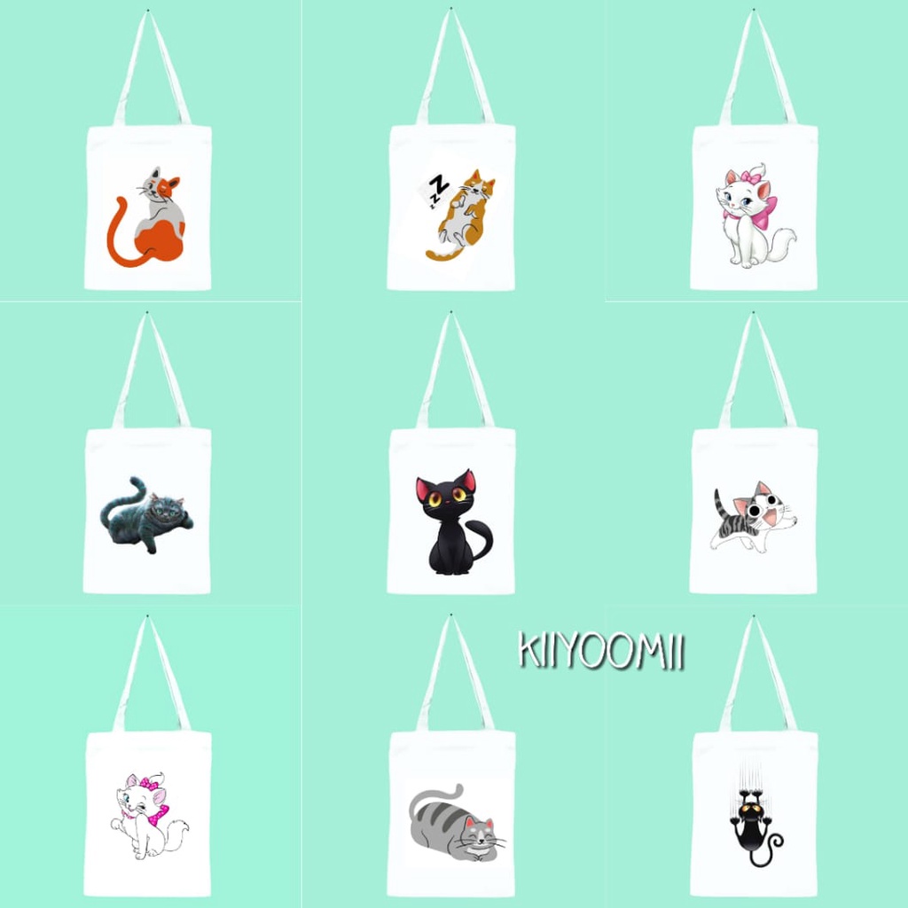 PART 1 CATS / KUCING New totebag aesthetic printing (resleting) drill premium (100) || kiiyoomii ||