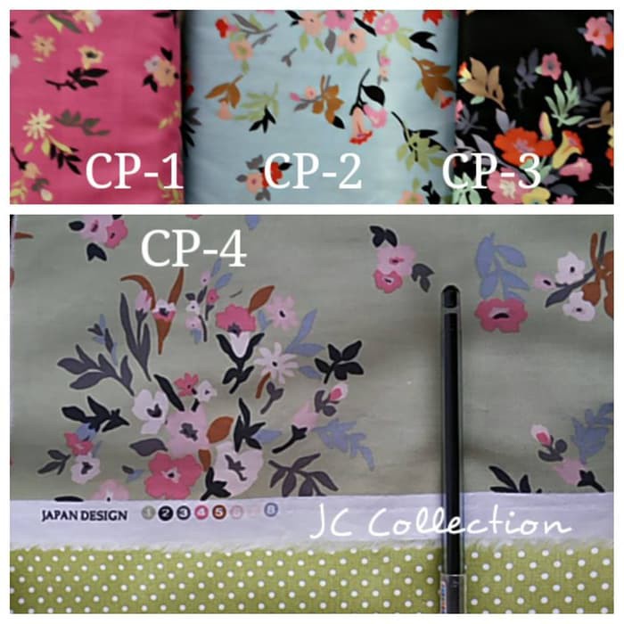 Unik Center Piece   motif bunga besar  Kain Katun Jepang Japan Design  Berkualitas
