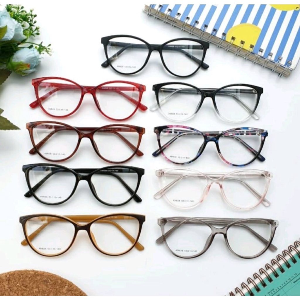 FRAME KACAMATA ANTIRADIASI 608 CATEYE FASHION KACAMATA WANITA BISA MINUS ANTIRADIASI PHOTOCROMIC | BLUECROMIC | BLUERAY