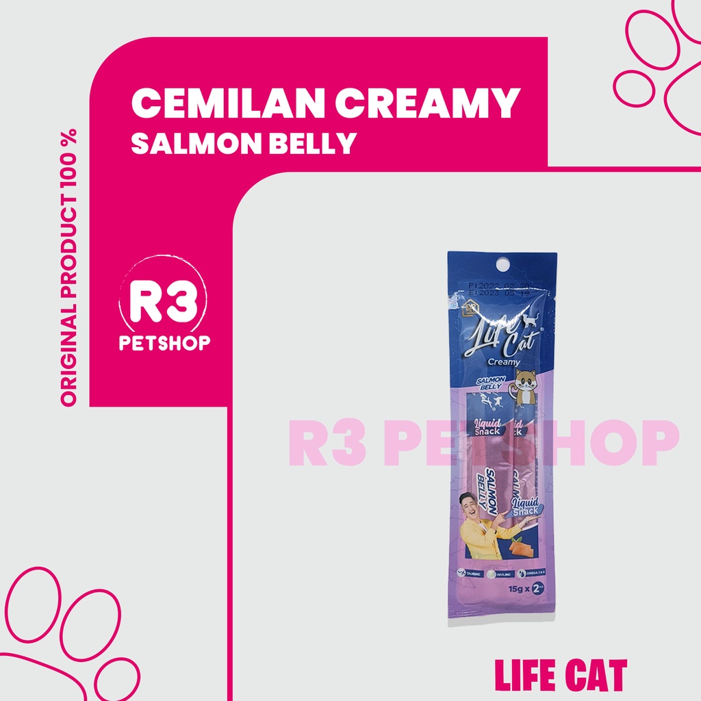 Cemilan Snack Kucing Adult &amp; Kitten Life Cat Creamy Treats 30gr  2 X 15gr Cair