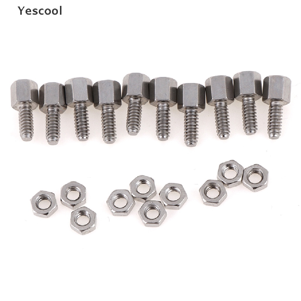 Yescool 10 Set Baut + Mur Ukuran 5 + 7mm