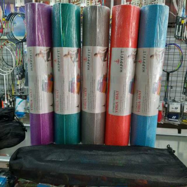 RB MATRAS YOGA HAPPYFIT 6MM - YOGA MAT HAPPYFIT TEBAL 6MM - PVC - BONUS TAS - ORIGINAL HAPPYFIT