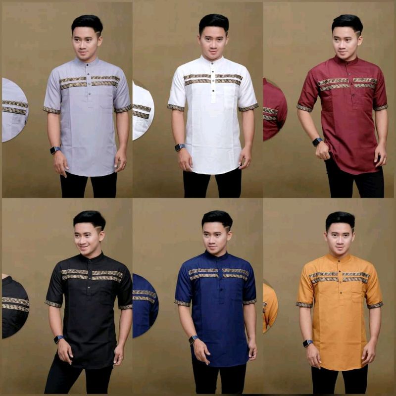 KOKO KURTA | BAJU KOKO PRIA | HEM KOKO LENGAN PENDEK | BAJU KOKO LENGAN PENDEK | KOKO LENGAN PENDEK 
