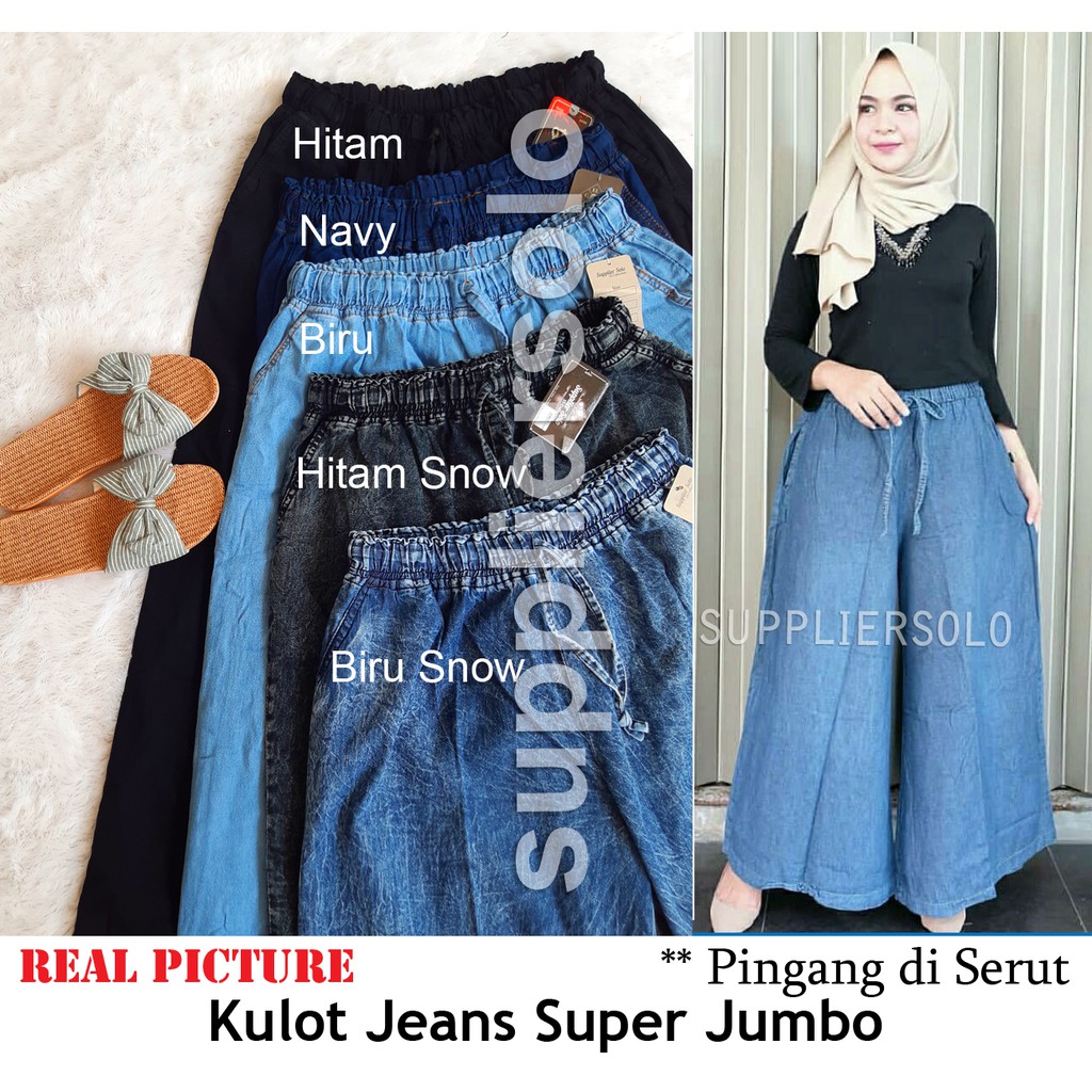 CELANA KULOT JEANS POLOS XL dan JUMBO XXXL