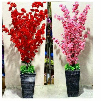 Bunga artificial sakura bunga hias sakura besar 30cabang Tinggi kurang lbh 1meter
