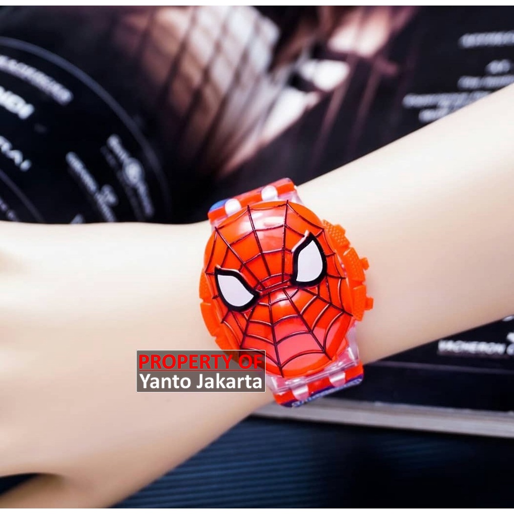 JAM TANGAN MUSIK KARAKTER SPIDERMAN JT1387 ANAK GROSIR MURAH