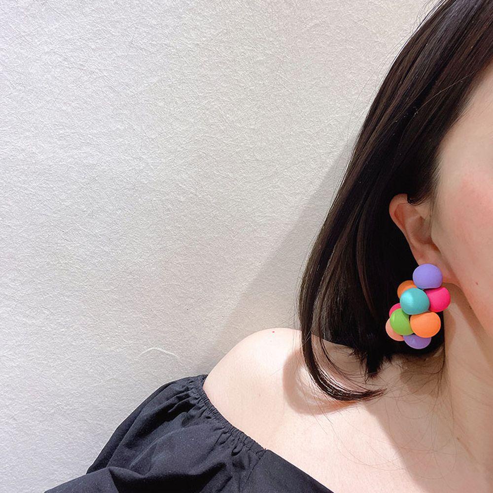 R-bunga Anting Pesta Lucu Mewah Fashion Warna Warni