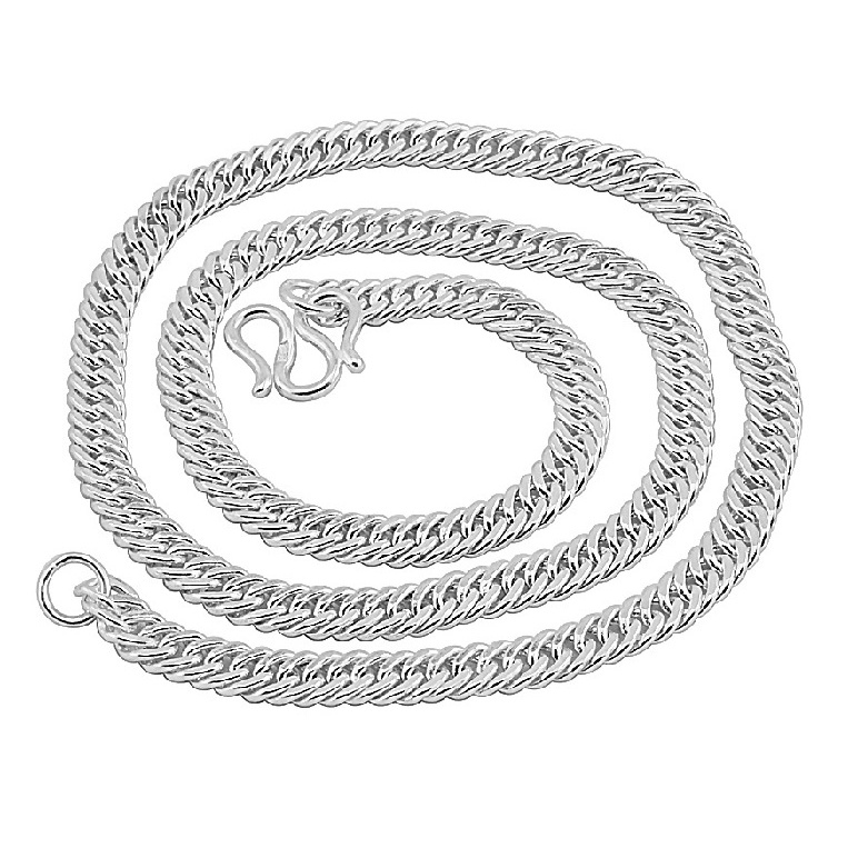 Kalung Rantai Klavikula Bahan Stainless Steel Warna Silver Untuk Pria