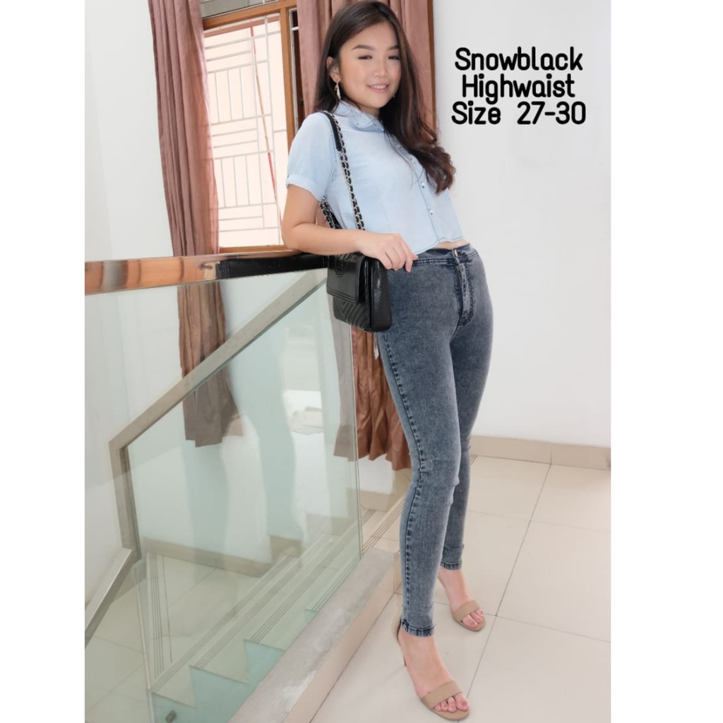 HIGHWAIST BASIC SOFT JEANS WANITA Kekinian Murah Reseller Dropship Aman