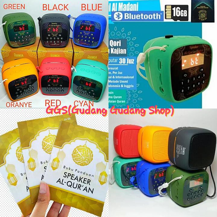 Speaker Murottal Al Quran Bonus Memori 16GB - Music Box Bluetooth Radio FM Repeat Super Bass