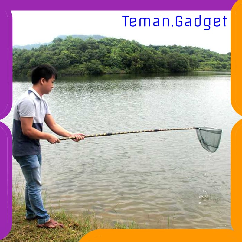 TG-IF307 GMARTY JARING PANCING PENANGKAP IKAN TRIANGLE SHAPE WITH ROD 1.5M