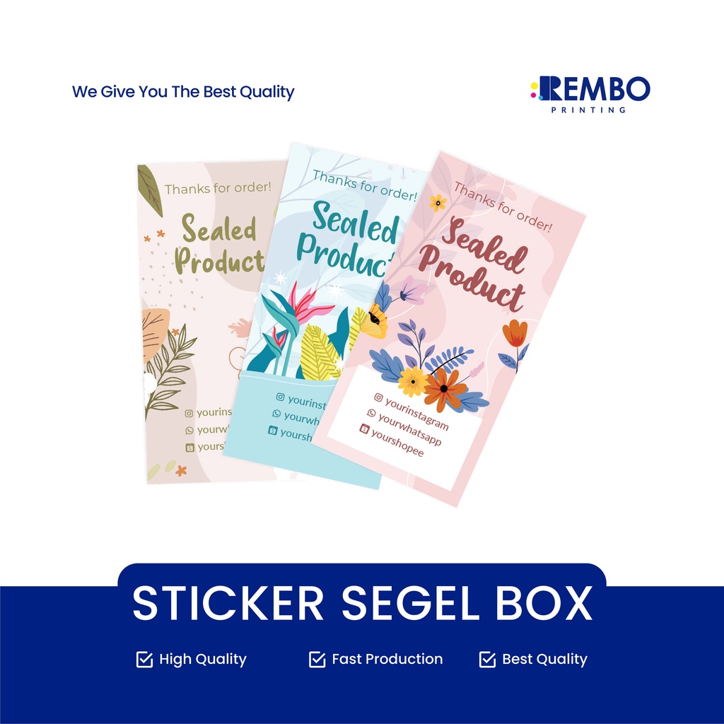 Cetak Stiker Segel Kotak Box Custom Sticker Kotak Segel Makanan Kemasan Hampers