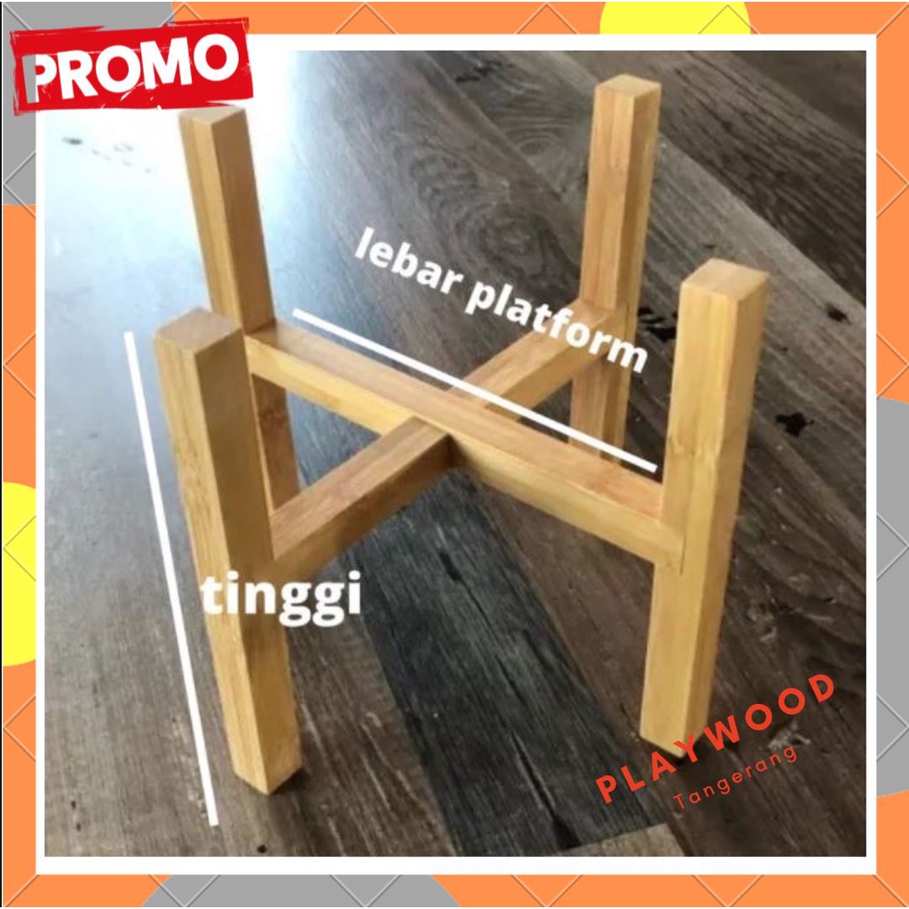 PROMO pot holder / rak kayu tempat pot tanaman  / standing planter minimalis