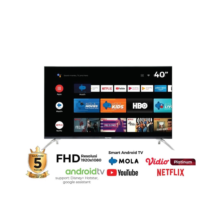 LED TV Polytron Smart TV Android 40" 40 INCH PLD 40AG9953