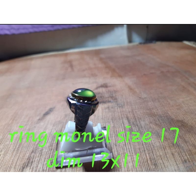 giok Aceh super kristal dan full giwang, ring monel handmade