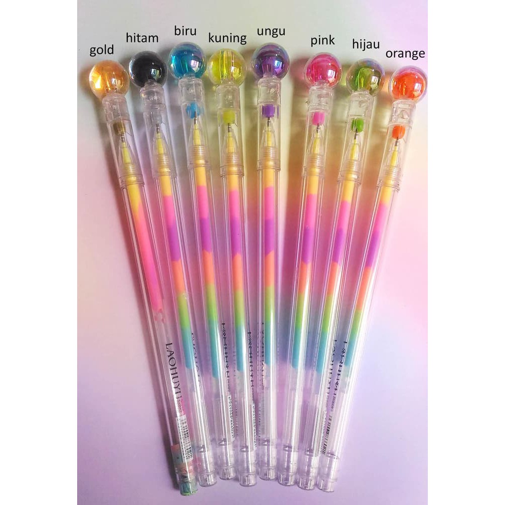 

Pulpen gel Warna-warni hiasan bola lucu unik - warna cerah