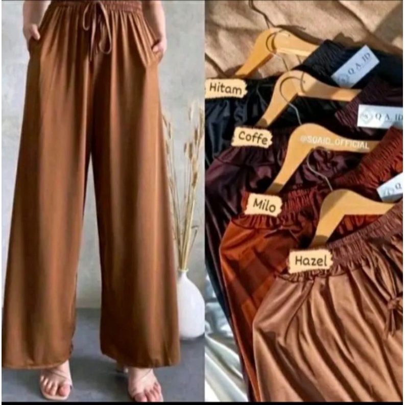 Paket usaha 100k dapet 6pcs kulot uniqlo premium jumbo tali serut trendy kekinian terbaru kulot wani