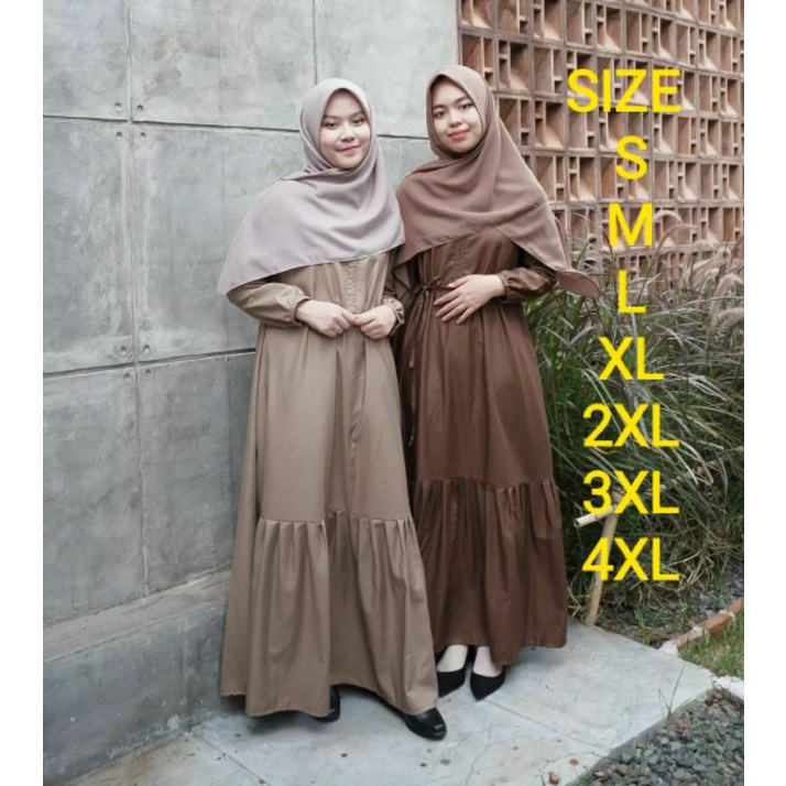 Gamis basic polos/simple/katun toyobo/Size S ~ 4XL