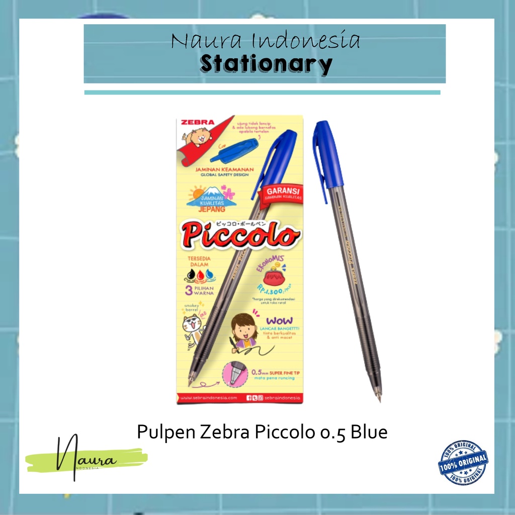 

Bolpen Zebra Piccolo 0.5 Blue | Pen Zebra Piccolo | BALLPOINT PICCOLO