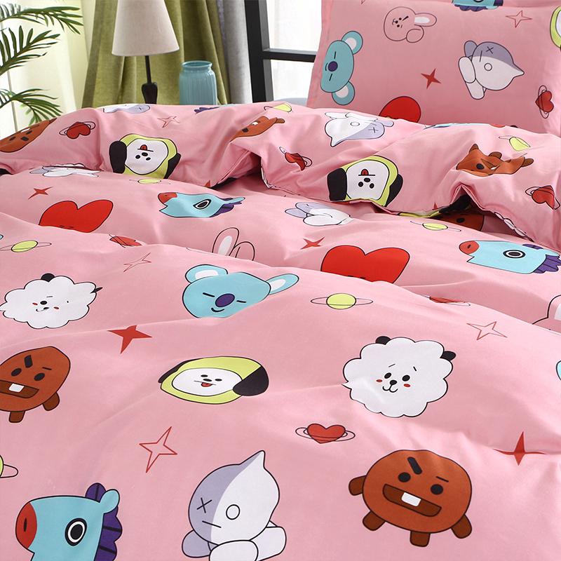 KPOP BTS bt21 Set Sprei + Sarung Bantal + Selimut Bahan ...