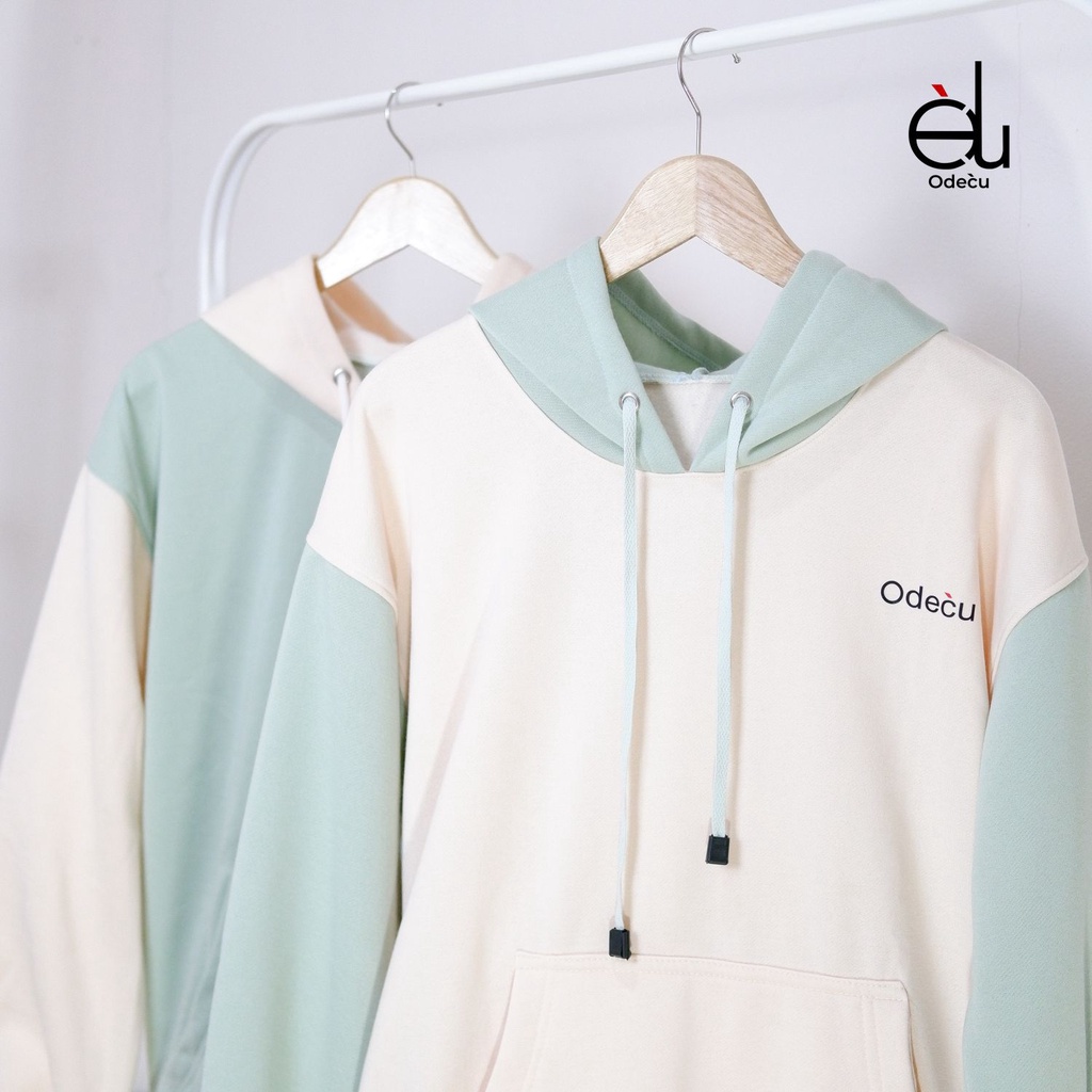 ODECU PREMIUM HOODIE TWO COLOR VANILLA MINT SWEATER OVERSIZE WANITA PRIA