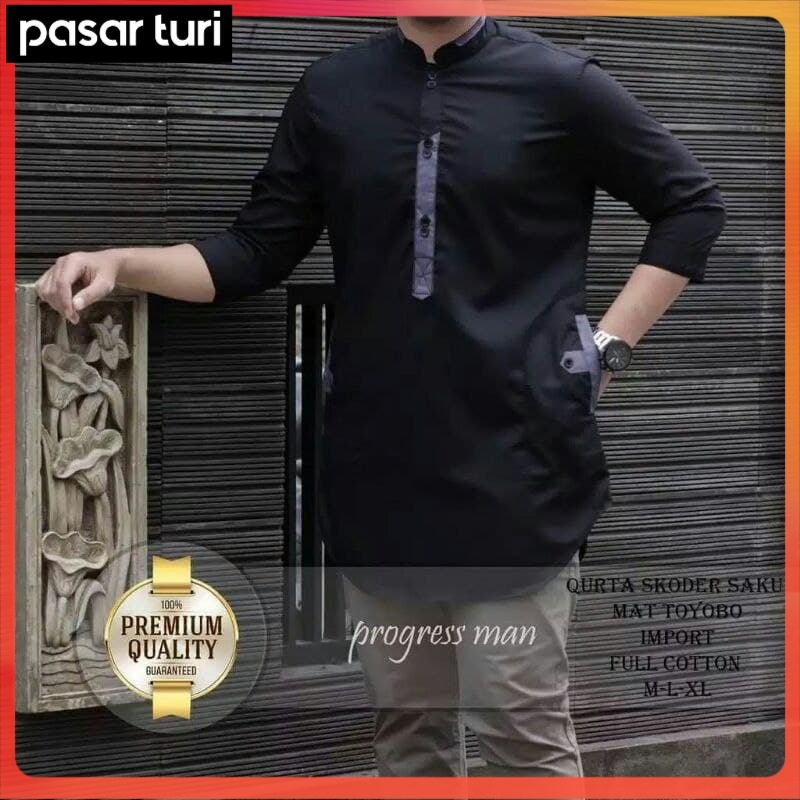 [ORIGINAL] TERBARU KOKO PRIA KURTA LENGAN 3/4 FASHION TERLARIS KEMKO MODERN BAJU MUSLIM DEWASA