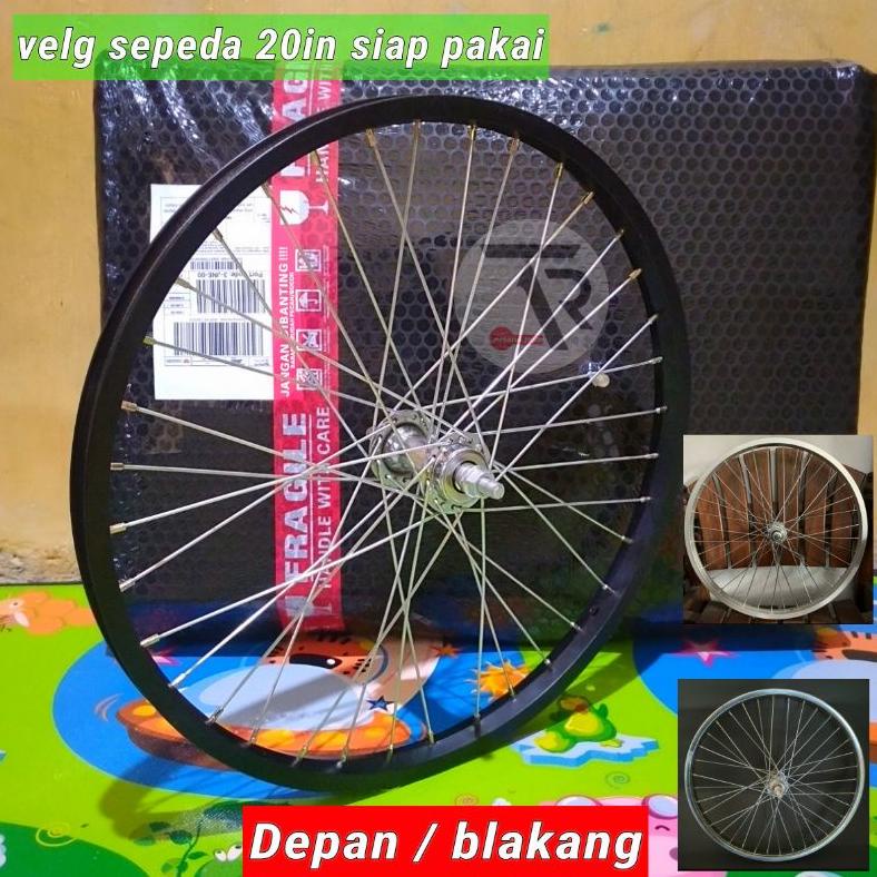 WHEELSET 20 / VELG SEPEDA 20IN SUDAH DIRAKIT DAN DISETEL JARI2 SEPEDA LIPAT BMX MINION DLL 20IN TERL
