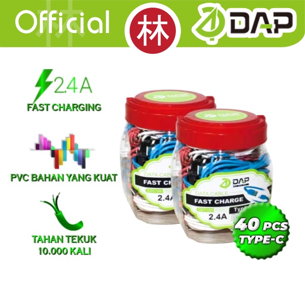 DAP DGT100 Data Cable Type-C Fast Charging 2.4A - 1 Toples 40 Pcs